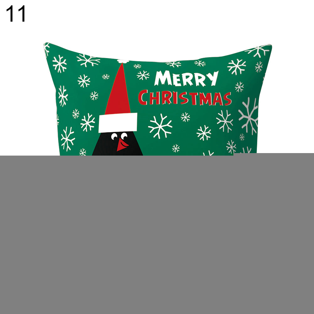 Cartoon Soft Throw Comfortable Cushion Cover Christmas Theme Pillowcase Decor