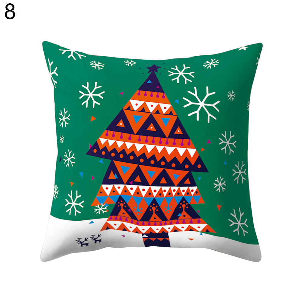 Cartoon Soft Throw Comfortable Cushion Cover Christmas Theme Pillowcase Decor