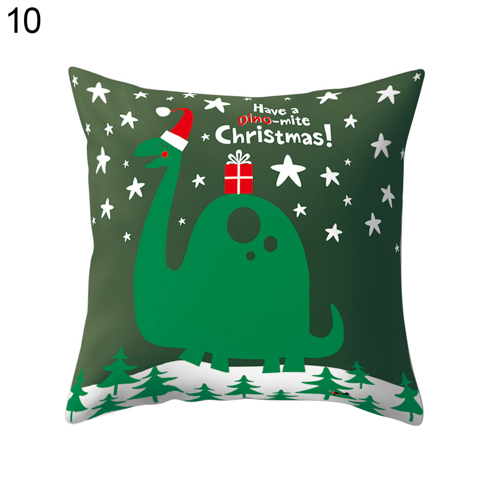Cartoon Soft Throw Comfortable Cushion Cover Christmas Theme Pillowcase Decor