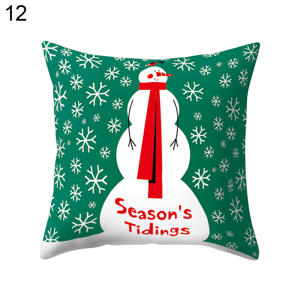 Cartoon Soft Throw Comfortable Cushion Cover Christmas Theme Pillowcase Decor