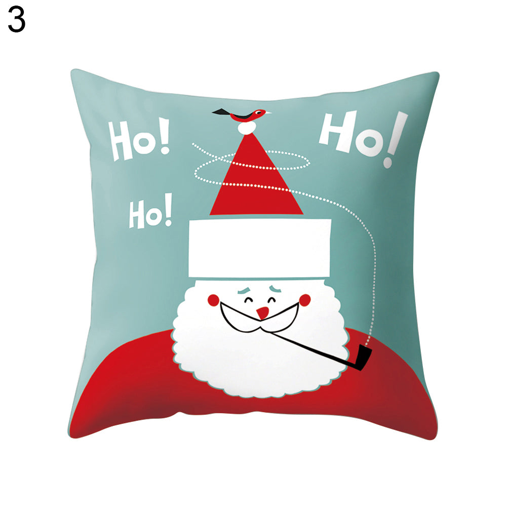 Cartoon Soft Throw Comfortable Cushion Cover Christmas Theme Pillowcase Decor