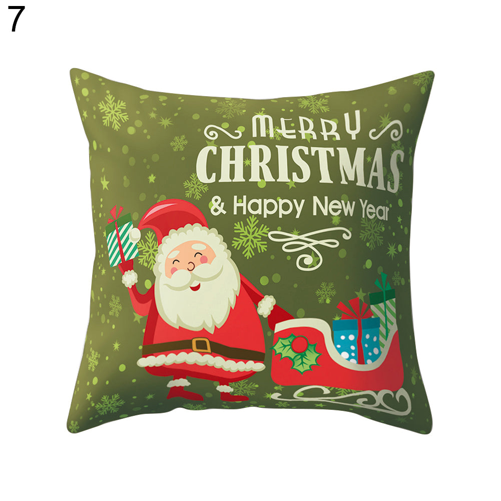 Cartoon Soft Throw Comfortable Cushion Cover Christmas Theme Pillowcase Decor
