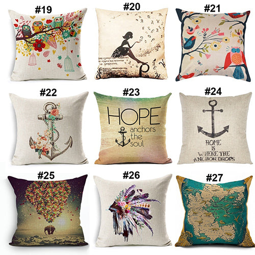 Lovely Dog Pug Elk Cat Animal Linen Cushion Decorative Throw Pillow Cover Case