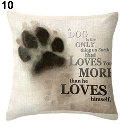 Lovely Dog Pug Elk Cat Animal Linen Cushion Decorative Throw Pillow Cover Case