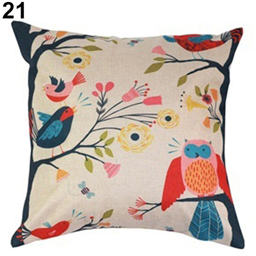 Lovely Dog Pug Elk Cat Animal Linen Cushion Decorative Throw Pillow Cover Case