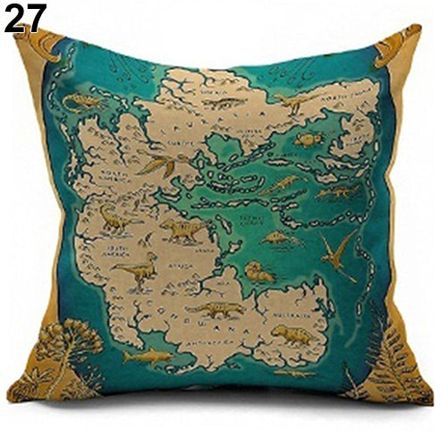 Lovely Dog Pug Elk Cat Animal Linen Cushion Decorative Throw Pillow Cover Case