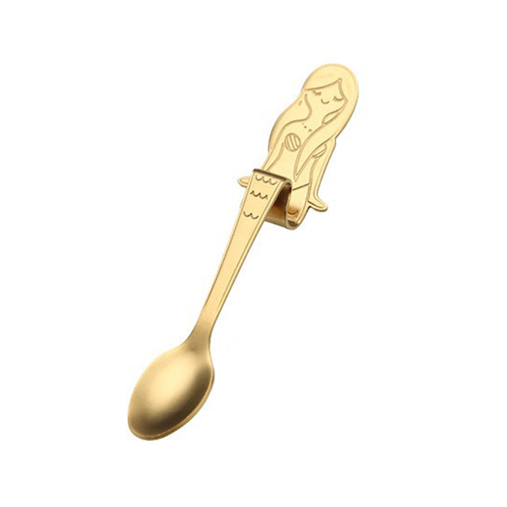 Stainless Steel Beautiful Mermaid Handle Hanging Coffee Spoon for Cup Gift