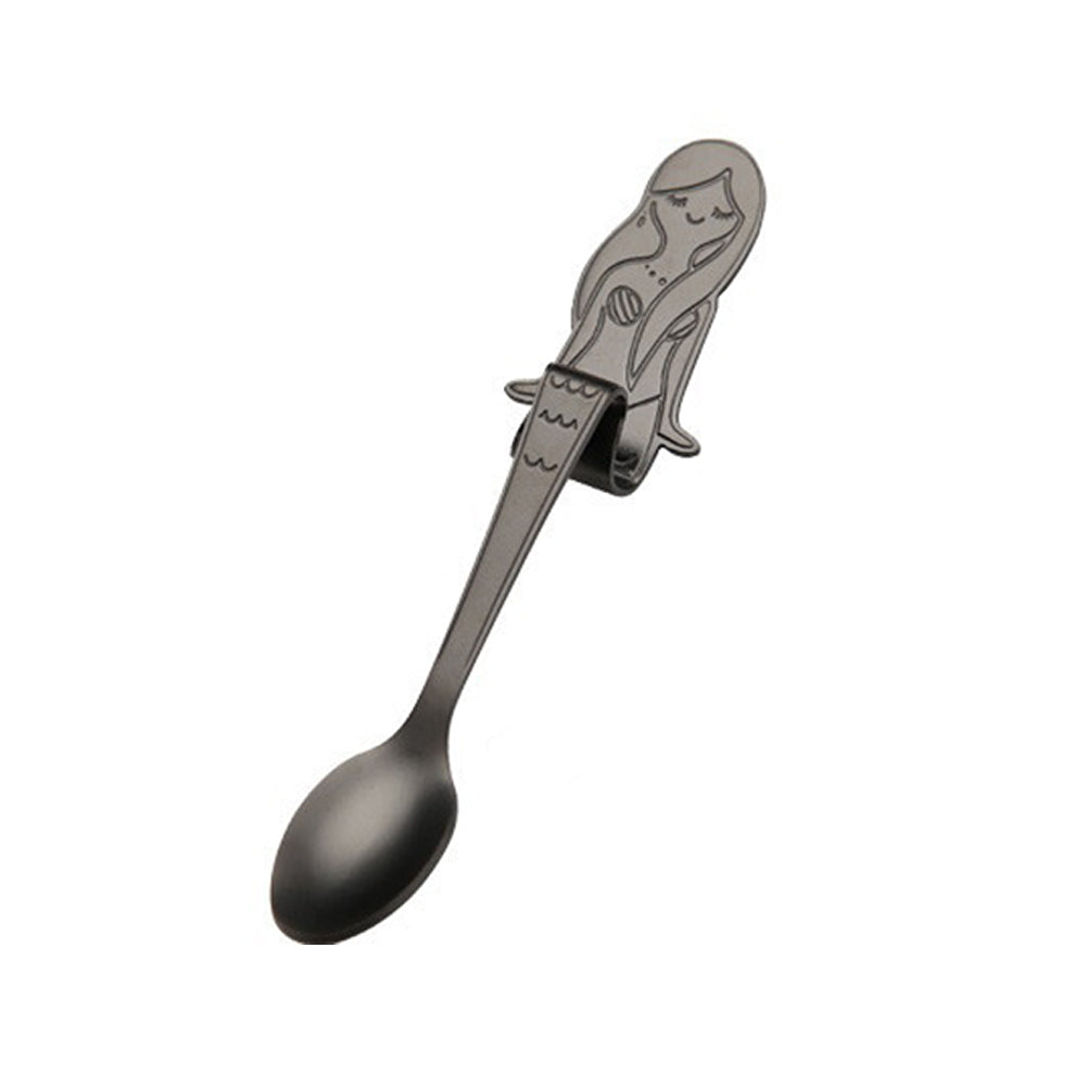 Stainless Steel Beautiful Mermaid Handle Hanging Coffee Spoon for Cup Gift