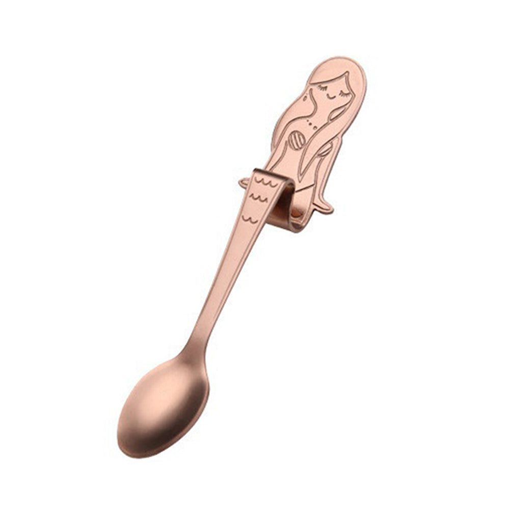 Stainless Steel Beautiful Mermaid Handle Hanging Coffee Spoon for Cup Gift