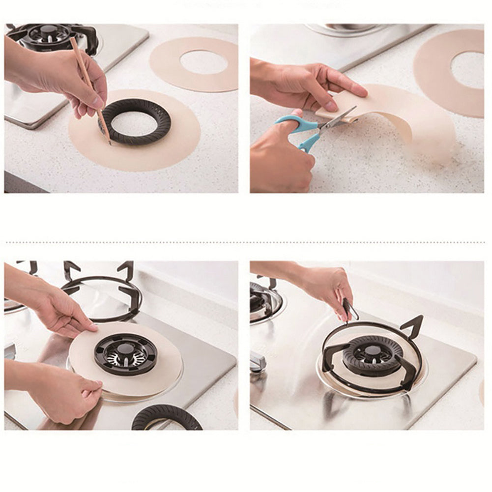 Reusable Round Non Stick Stove Cover Gas Range Burner Stovetop Protect Mat Pad