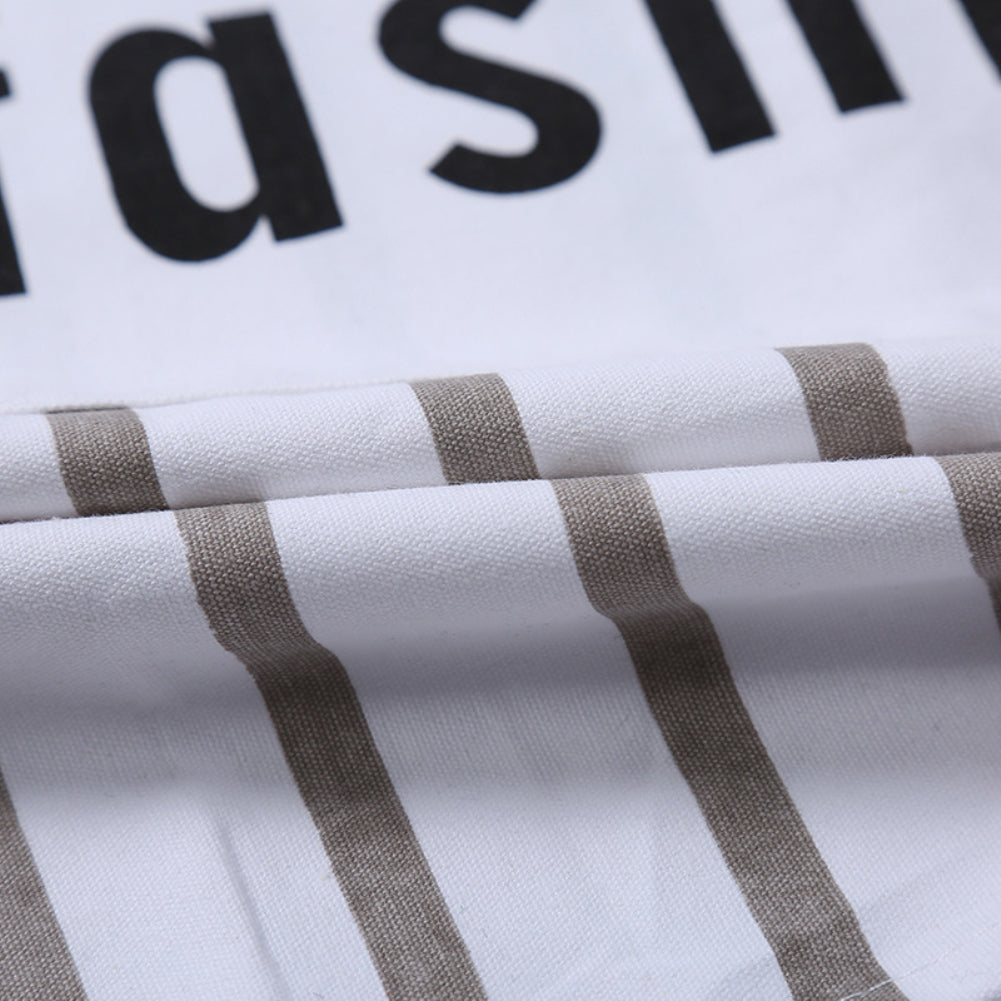 Fashion Household Stripe Cooking Kitchen Cotton Apron Front Pocket Cook Wear