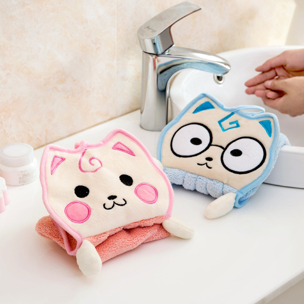 Absorbent Cartoon Thickened Kitchen Hanging Water Towel Washcloth Shower Gift