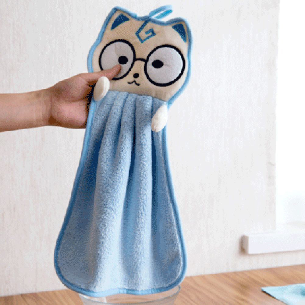 Absorbent Cartoon Thickened Kitchen Hanging Water Towel Washcloth Shower Gift