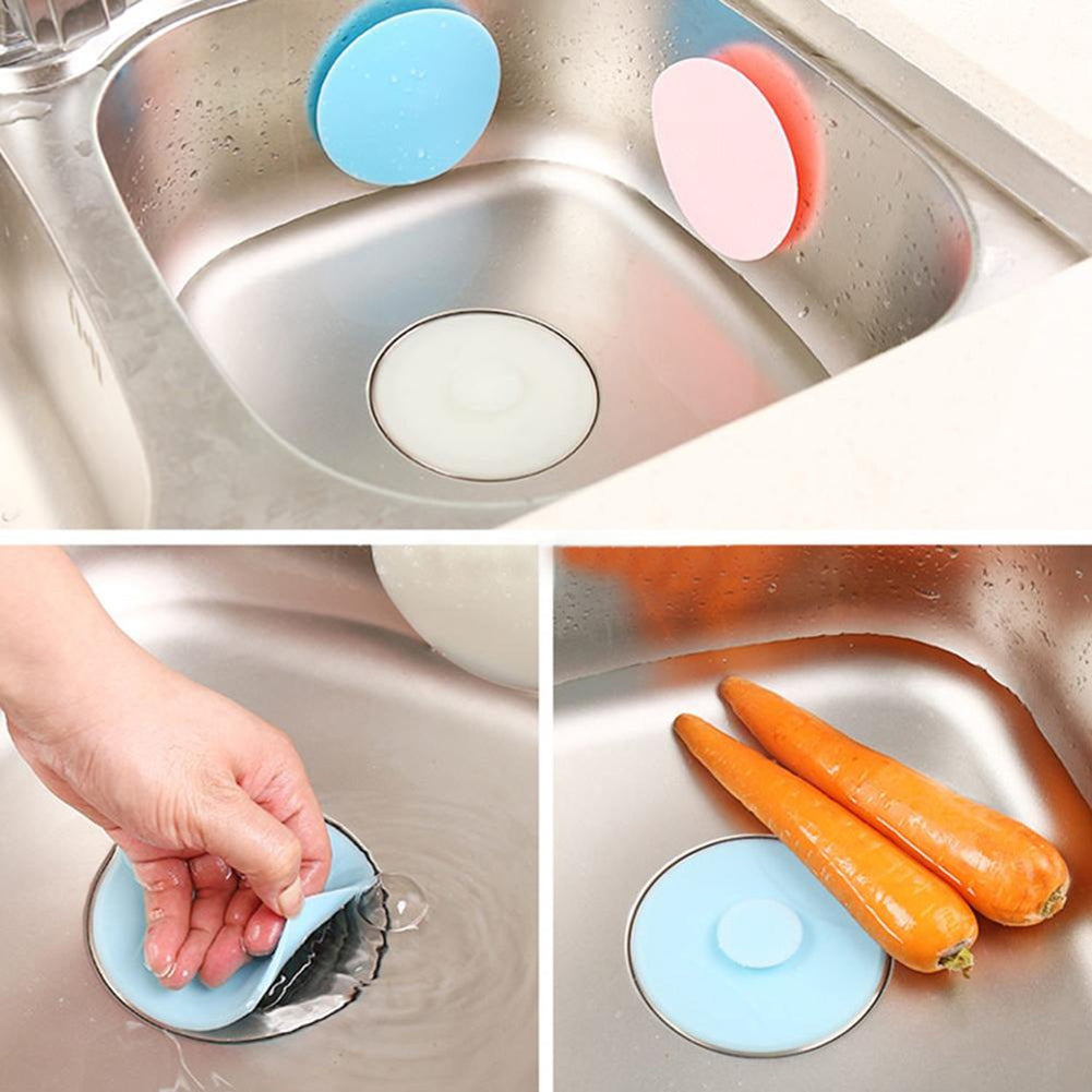Kitchen Water Sink Stopper Sucker Drain Strainer Plug Silicone Leak-proof Cover