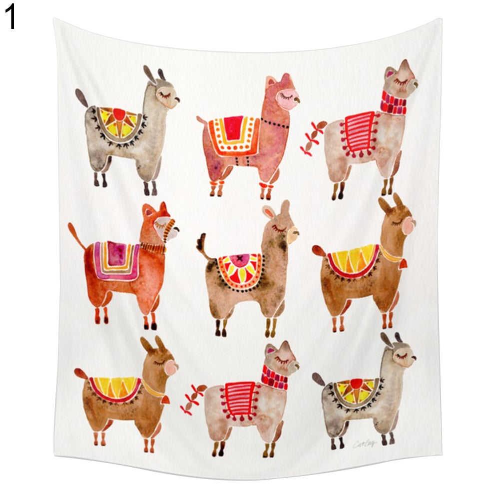 Cute Owl Alpaca Sexy Lady Tapestry Beach Towel Bikini Cover Up Blanket Yoga Mat