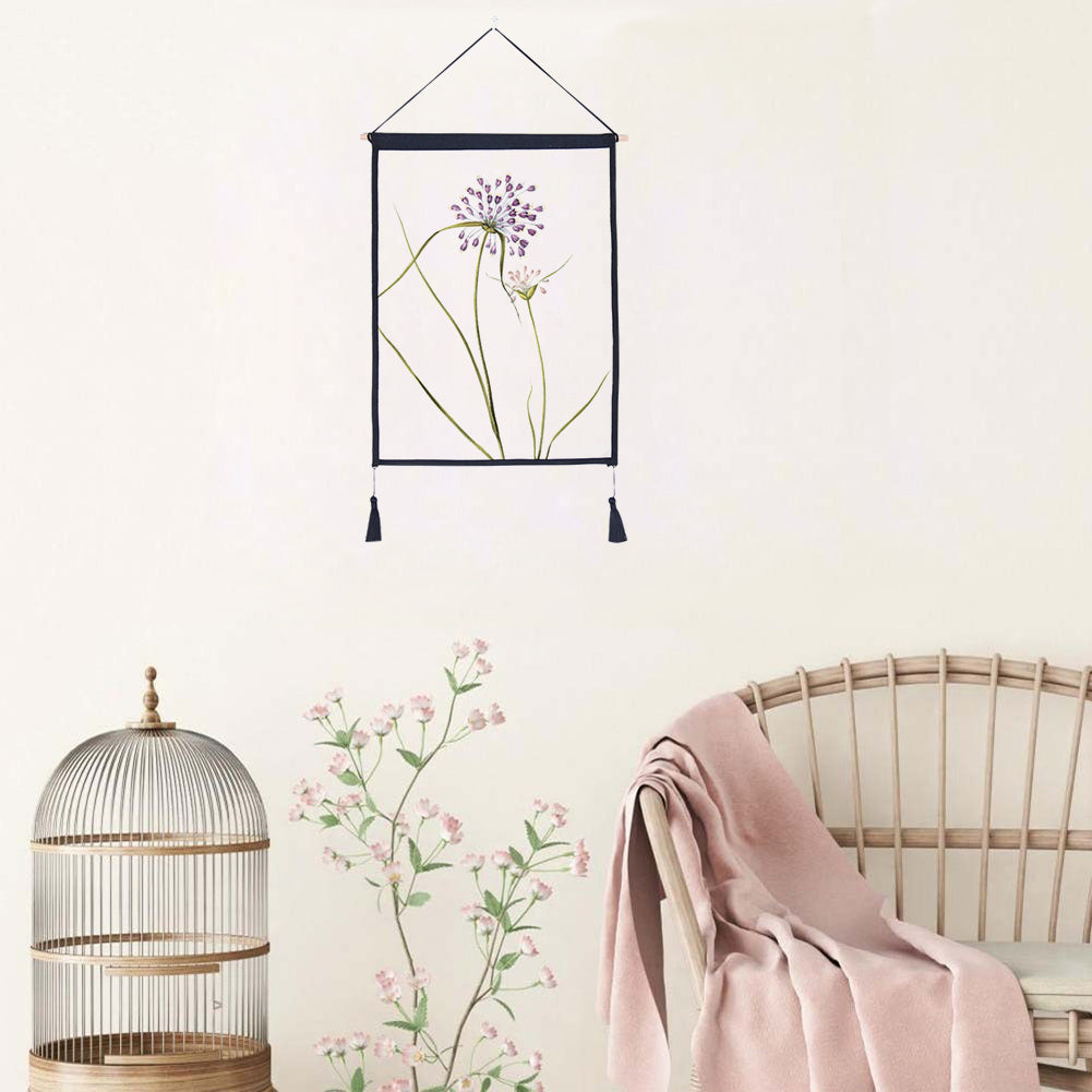 Nordic Flower Plant Tapestry Tassel Hanging Wall Art Background Home Decoration