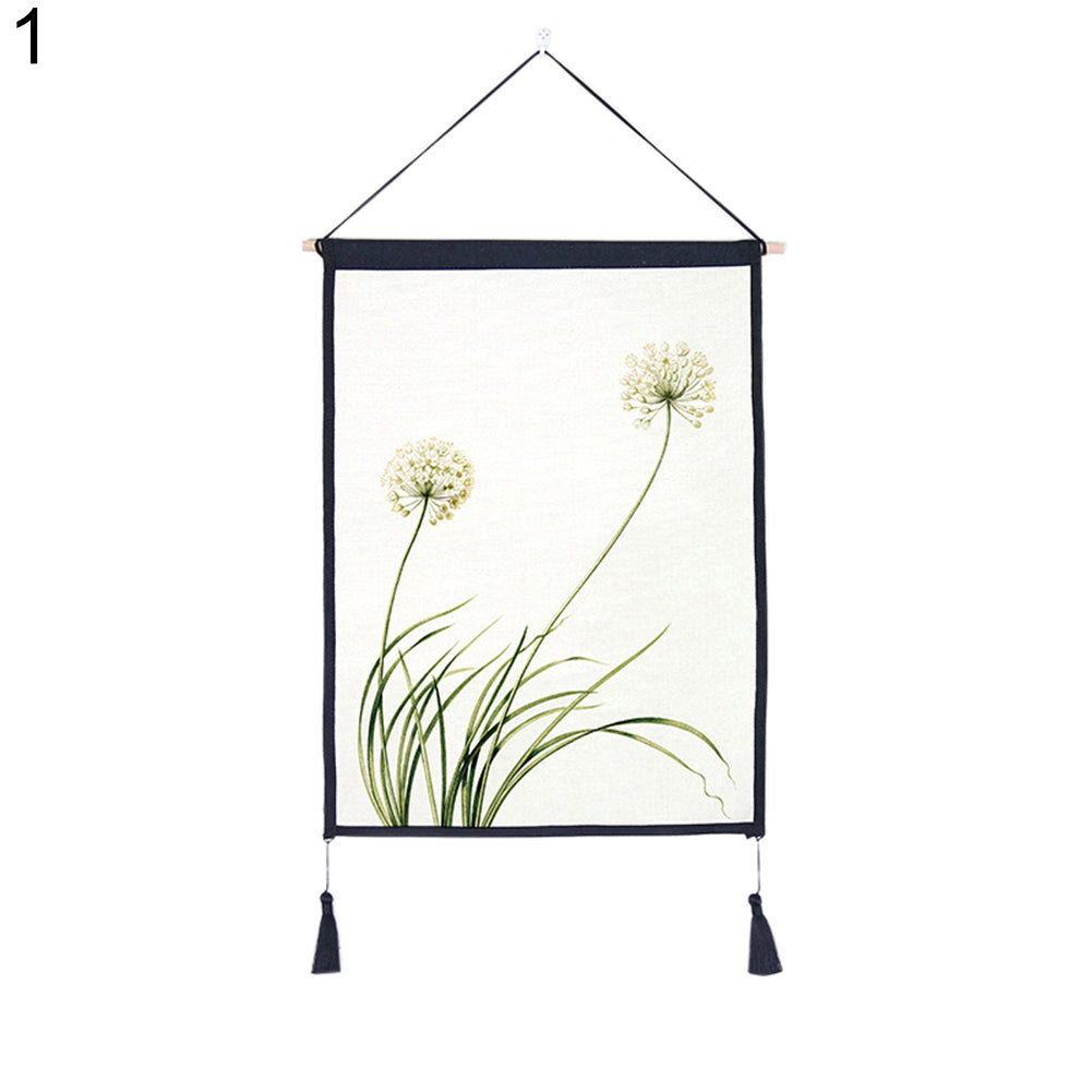 Nordic Flower Plant Tapestry Tassel Hanging Wall Art Background Home Decoration
