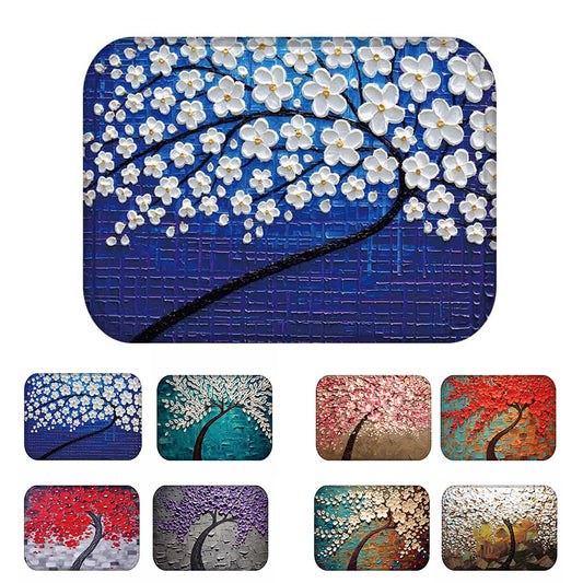 40 x 60cm Oil Painting Style Flowers Anti-slip Doormat Indoor Outdoor Mat Decor