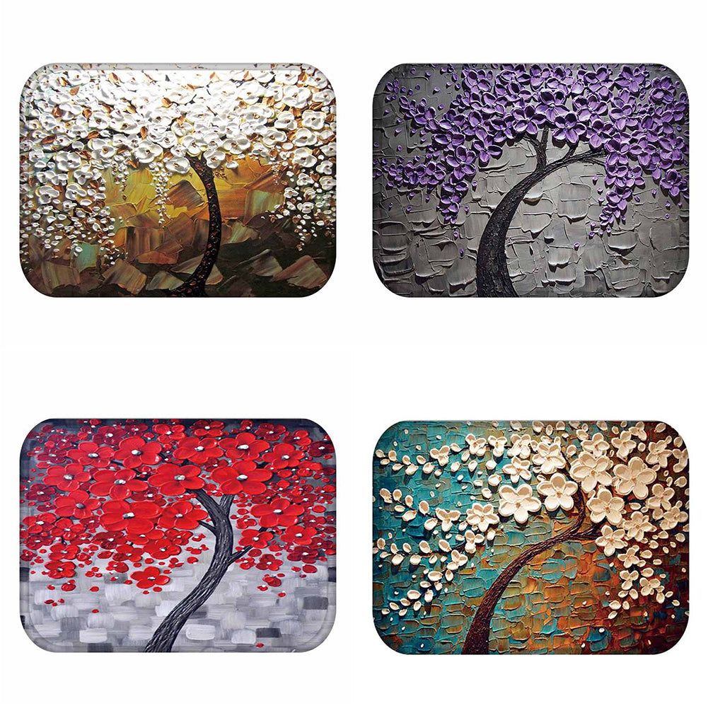 40 x 60cm Oil Painting Style Flowers Anti-slip Doormat Indoor Outdoor Mat Decor