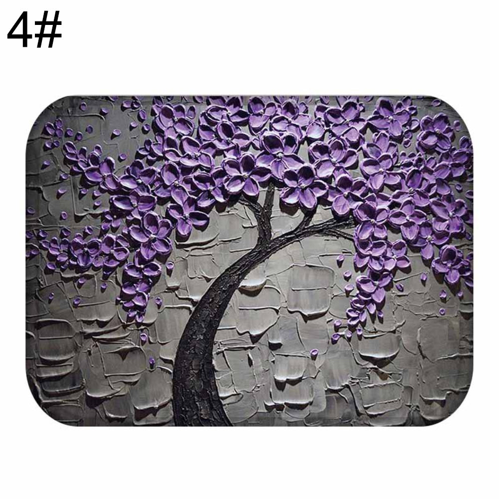 40 x 60cm Oil Painting Style Flowers Anti-slip Doormat Indoor Outdoor Mat Decor