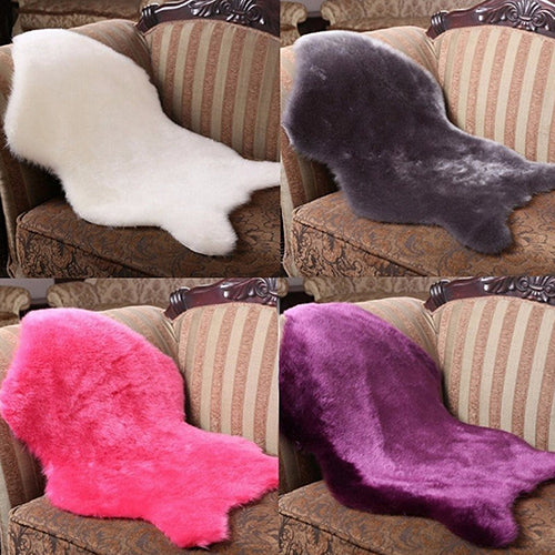 Soft Faux Sheepskin Rug Mat Carpet Pad Anti-Slip Chair Sofa Cover Home Decor