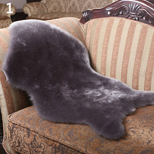 Soft Faux Sheepskin Rug Mat Carpet Pad Anti-Slip Chair Sofa Cover Home Decor