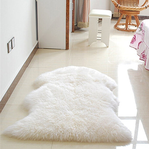 Soft Faux Sheepskin Rug Mat Carpet Pad Anti-Slip Chair Sofa Cover Home Decor