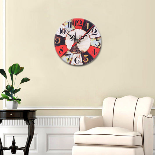 Retro Wooden Number Decorative Round Classic Wall Clock Quartz Home Living Room