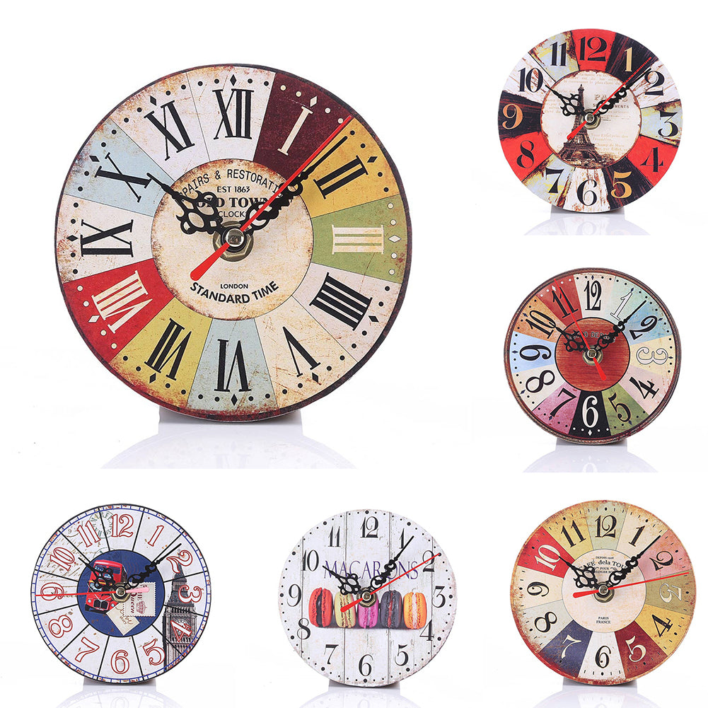 Retro Wooden Number Decorative Round Classic Wall Clock Quartz Home Living Room