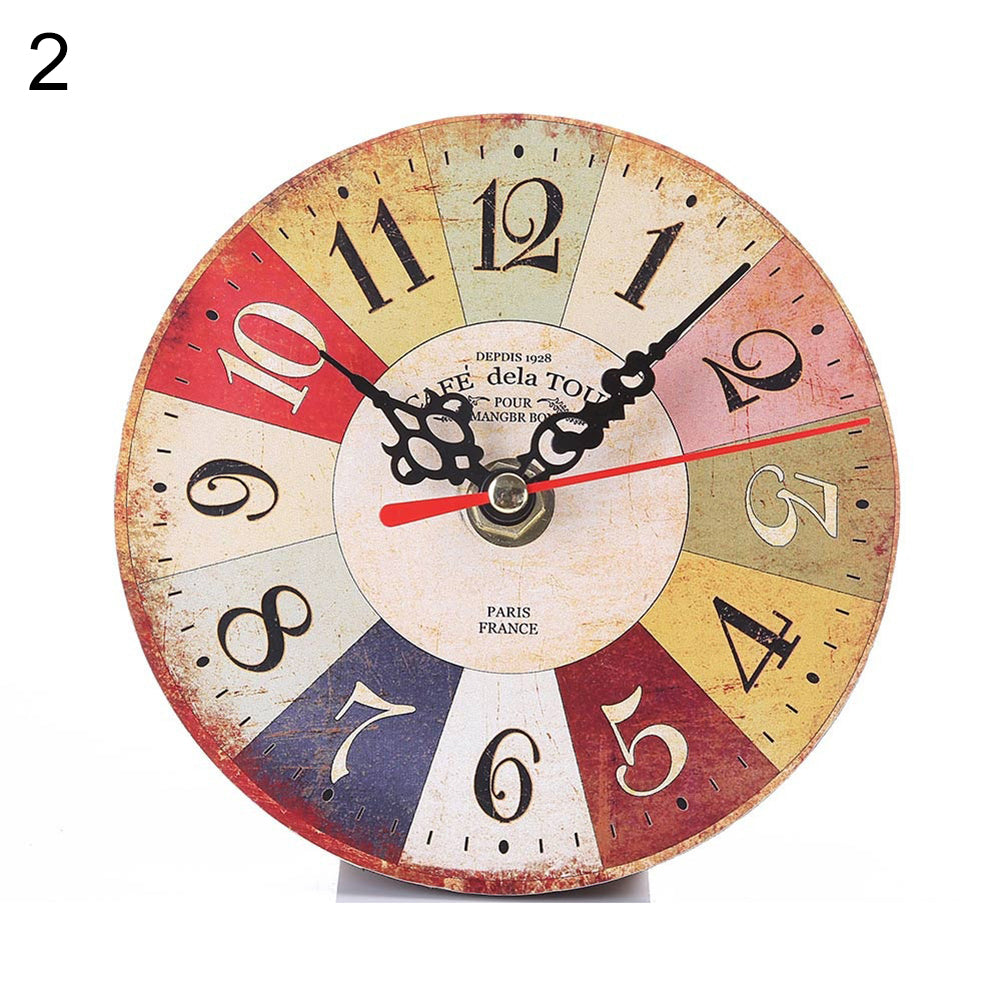 Retro Wooden Number Decorative Round Classic Wall Clock Quartz Home Living Room