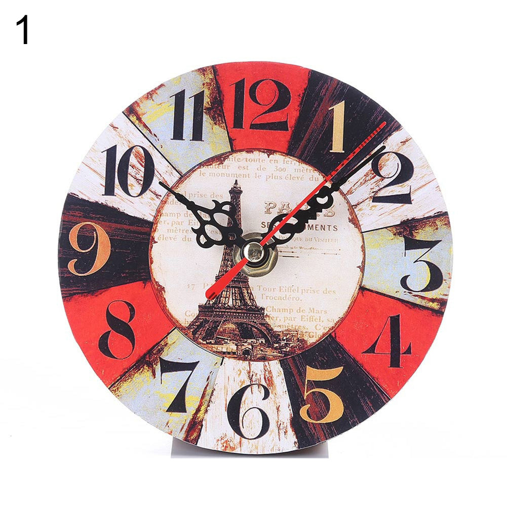 Retro Wooden Number Decorative Round Classic Wall Clock Quartz Home Living Room