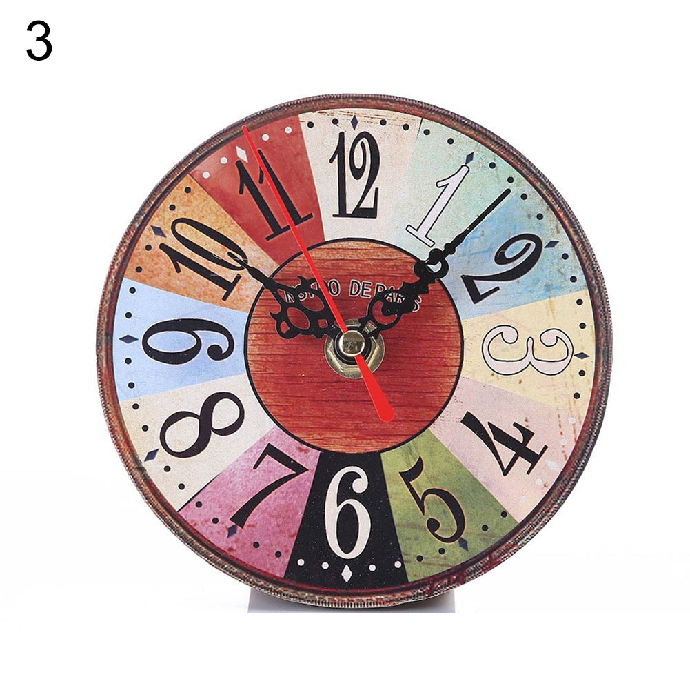 Retro Wooden Number Decorative Round Classic Wall Clock Quartz Home Living Room