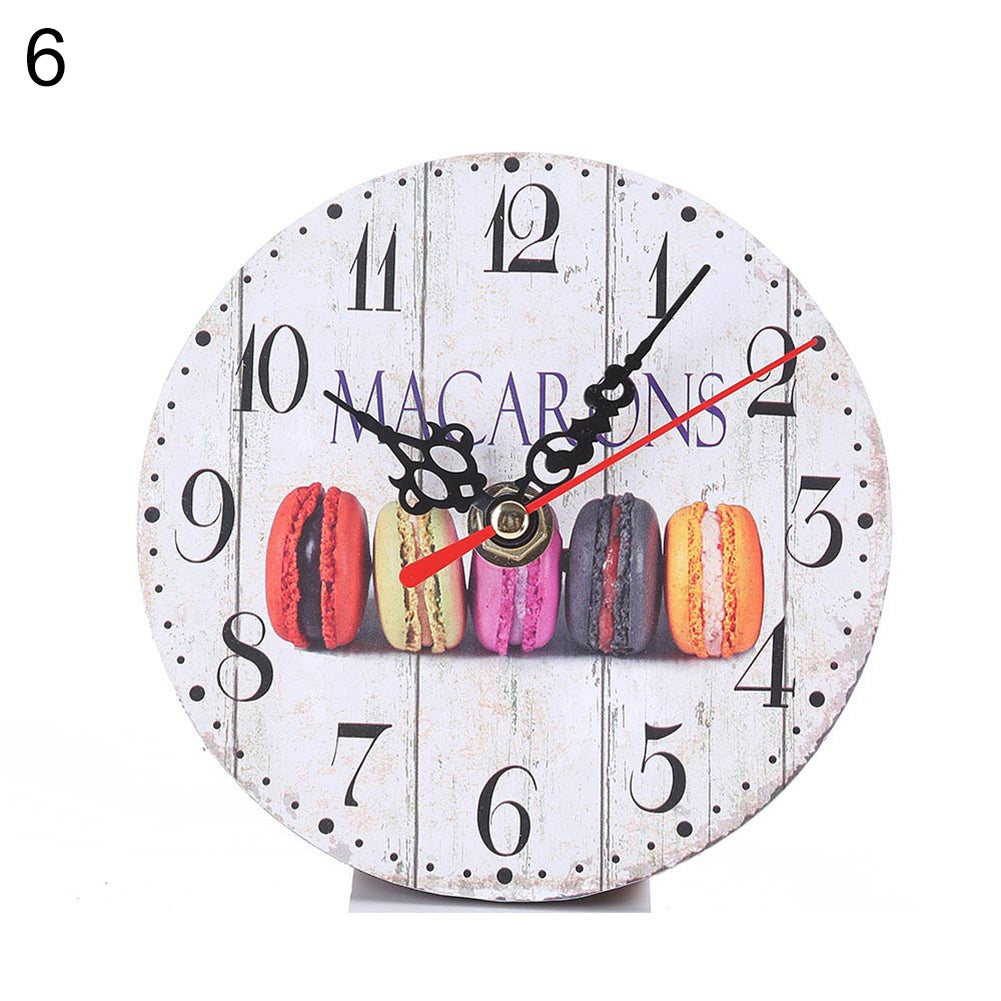 Retro Wooden Number Decorative Round Classic Wall Clock Quartz Home Living Room