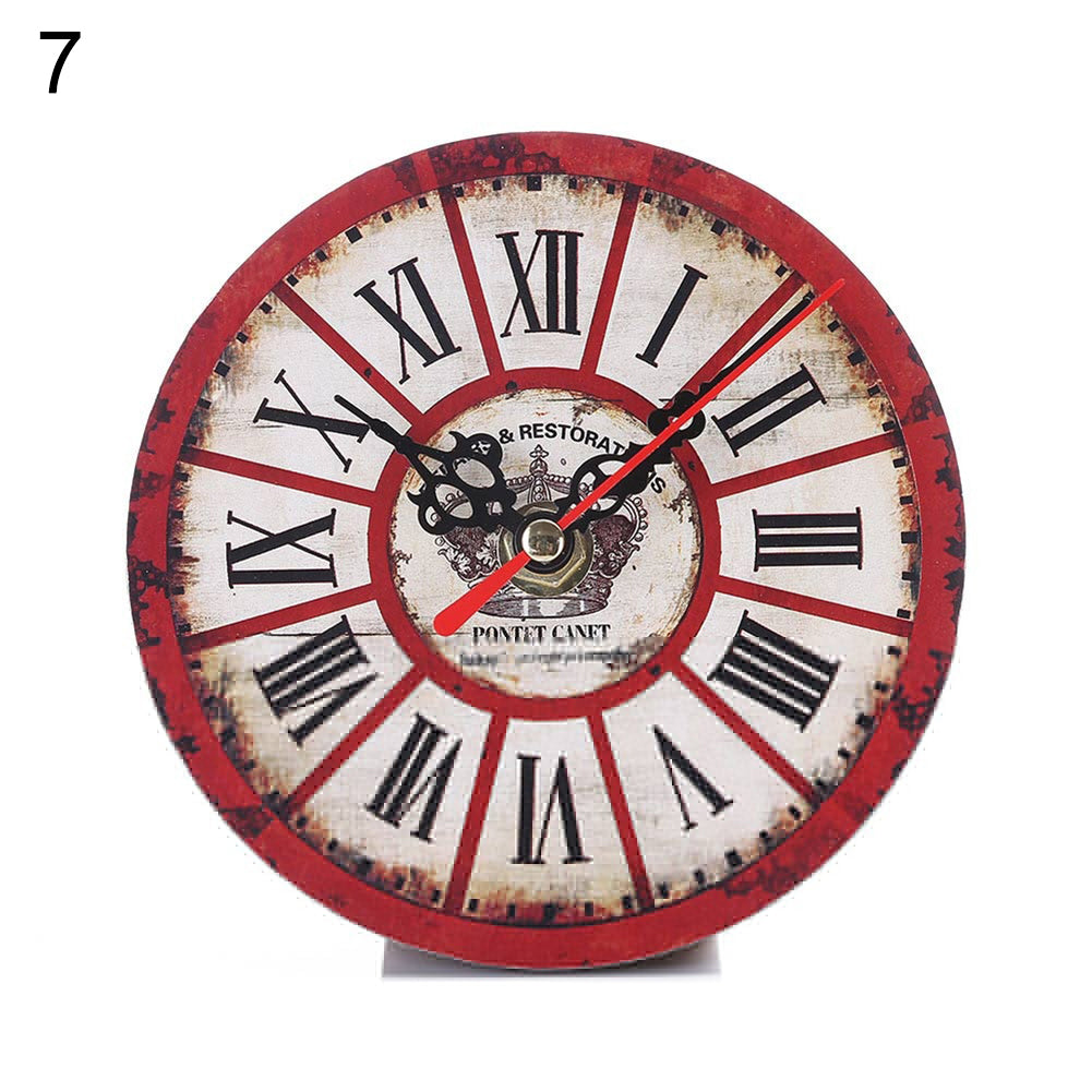 Retro Wooden Number Decorative Round Classic Wall Clock Quartz Home Living Room