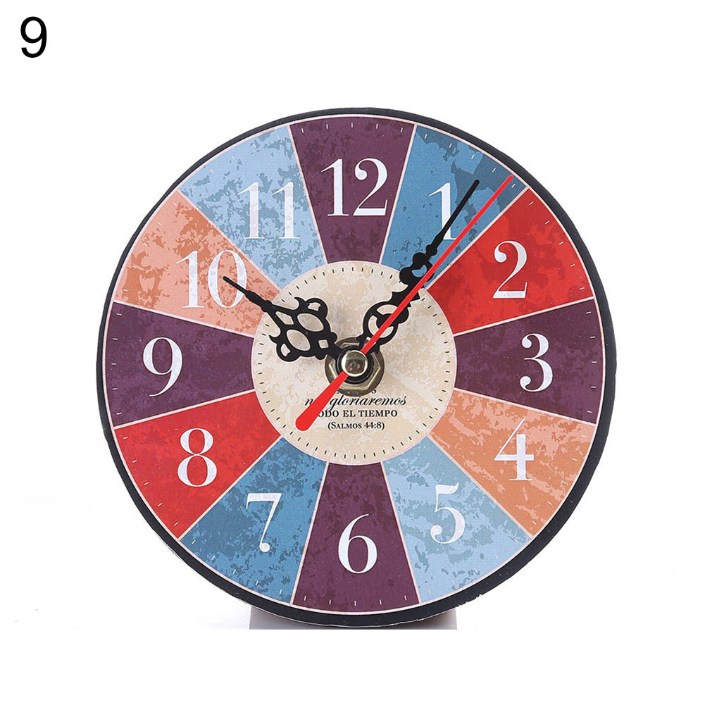 Retro Wooden Number Decorative Round Classic Wall Clock Quartz Home Living Room