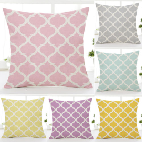 Geometric Pattern Linen Throw Pillow Case Sofa Bed Cushion Cover Home Decor