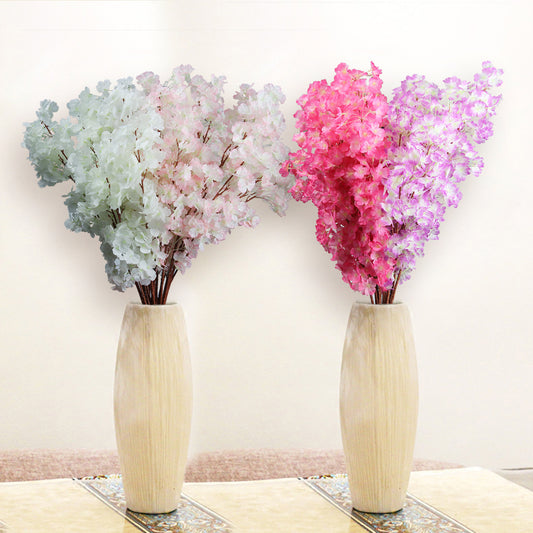 1 Bouquet 3 Branches Cherry Blossom Silk Artificial Flowers Home Wedding Decor