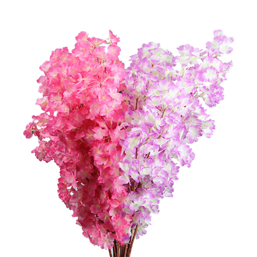 1 Bouquet 3 Branches Cherry Blossom Silk Artificial Flowers Home Wedding Decor