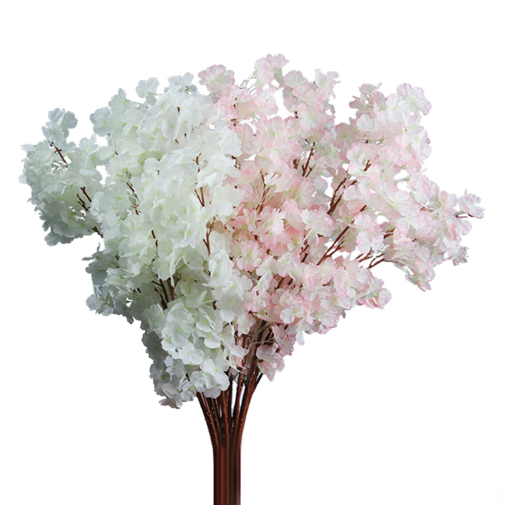 1 Bouquet 3 Branches Cherry Blossom Silk Artificial Flowers Home Wedding Decor