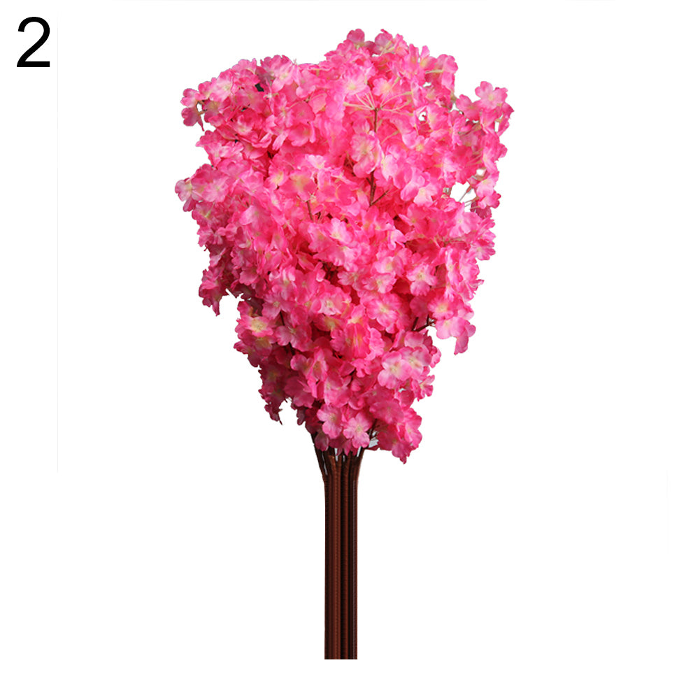 1 Bouquet 3 Branches Cherry Blossom Silk Artificial Flowers Home Wedding Decor