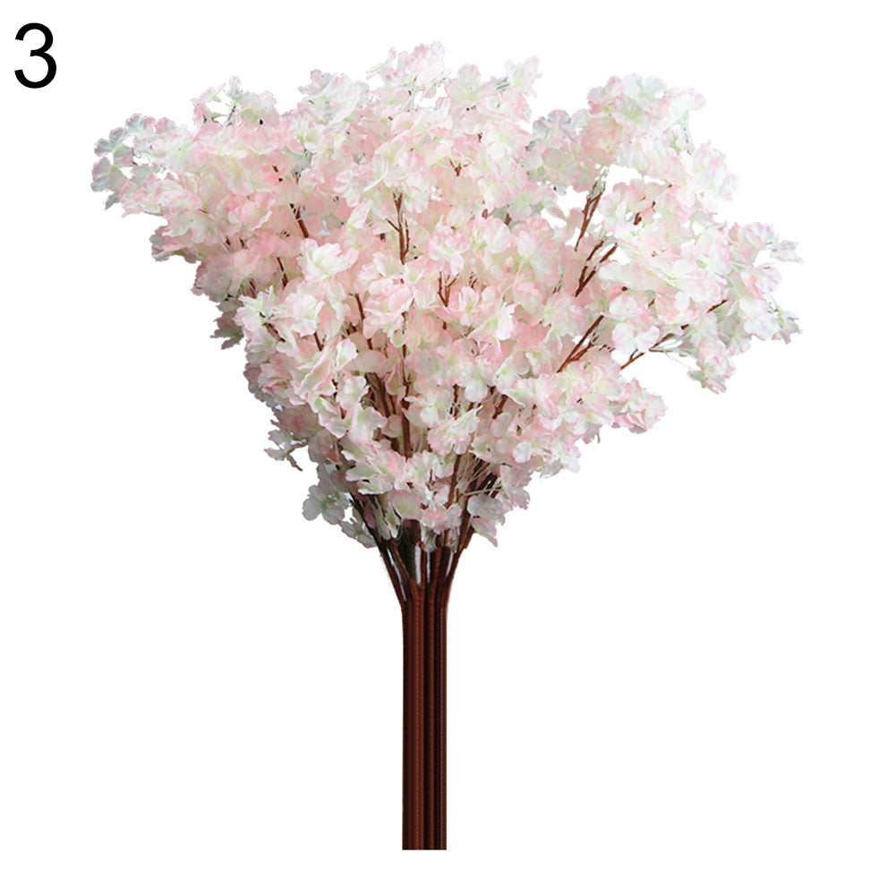 1 Bouquet 3 Branches Cherry Blossom Silk Artificial Flowers Home Wedding Decor