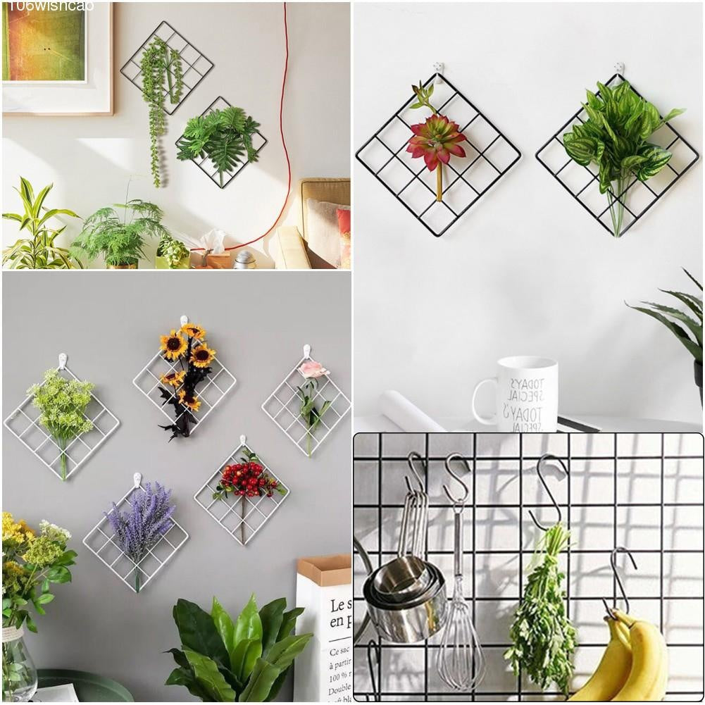 Nordic Minimalist Plant Grid Panel Wall Decor Jewelry Organizer Photo Frame
