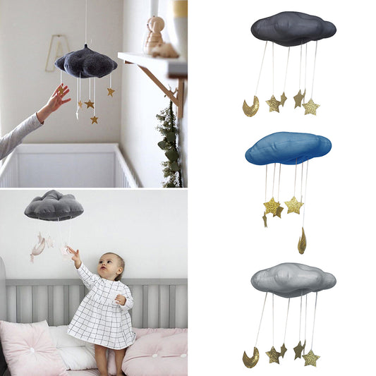 Cotton Moon Star Cloud Wall Hanging Ornament Toy Kids Room Decoration Photo Prop