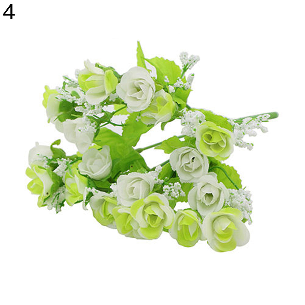 1 Bouquet 21 Heads Artificial Fake Rose Flower Wedding Party Home Decoration