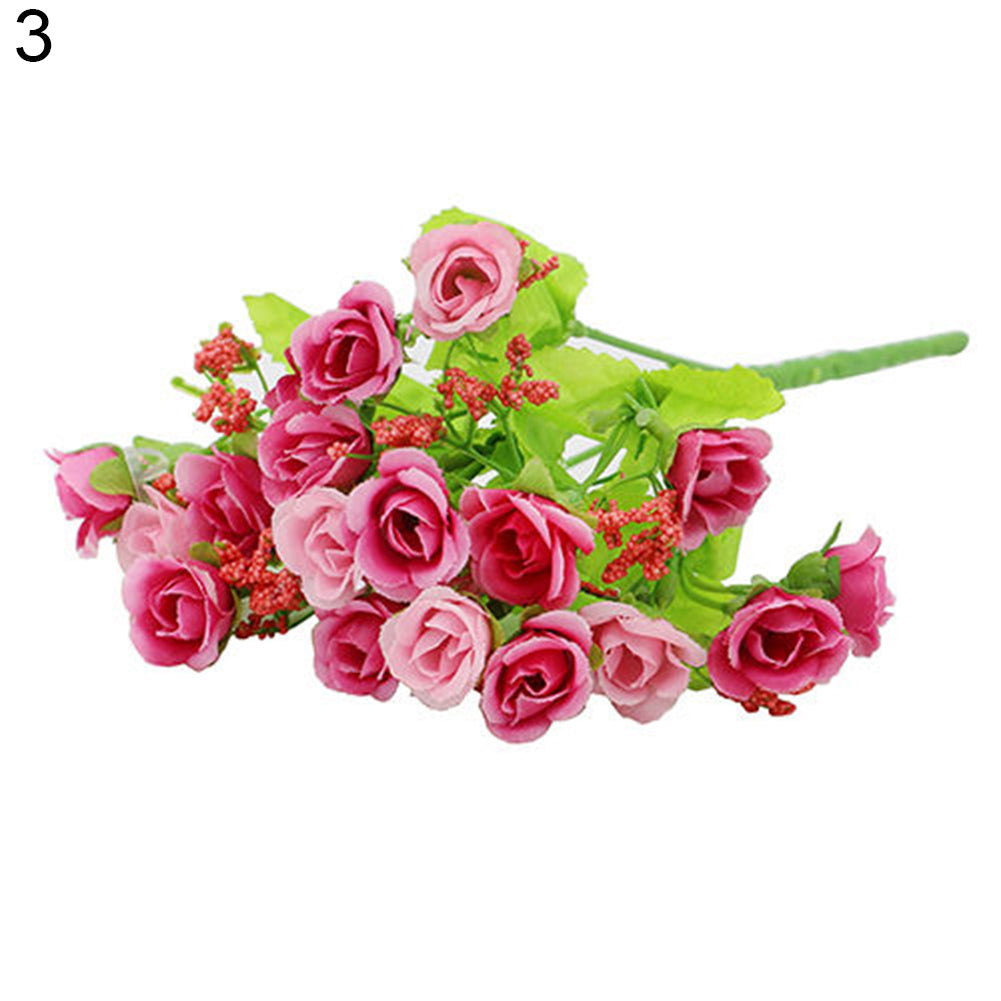 1 Bouquet 21 Heads Artificial Fake Rose Flower Wedding Party Home Decoration