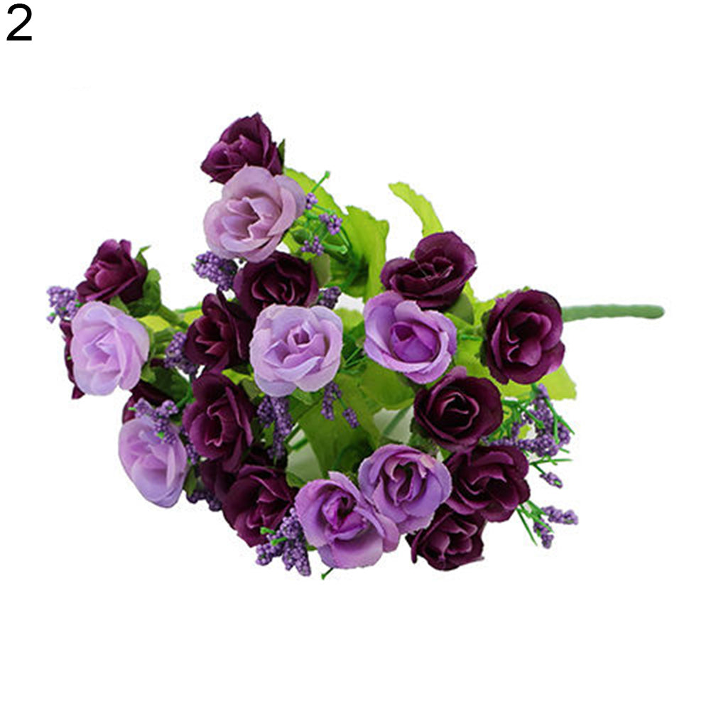 1 Bouquet 21 Heads Artificial Fake Rose Flower Wedding Party Home Decoration