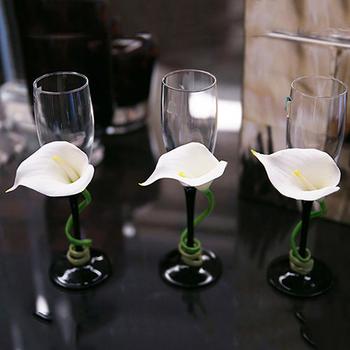 20 Pcs Artificial Latex Calla Lily Flower Beautiful Bouquet Home Wedding Bridal Decor