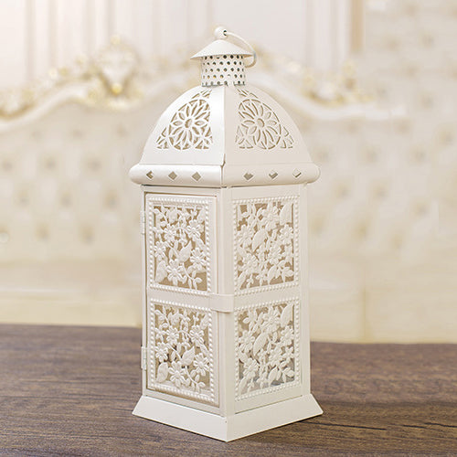 European Flower Hollow Hanging Iron Tower Lamp Stand Candle Light Holder