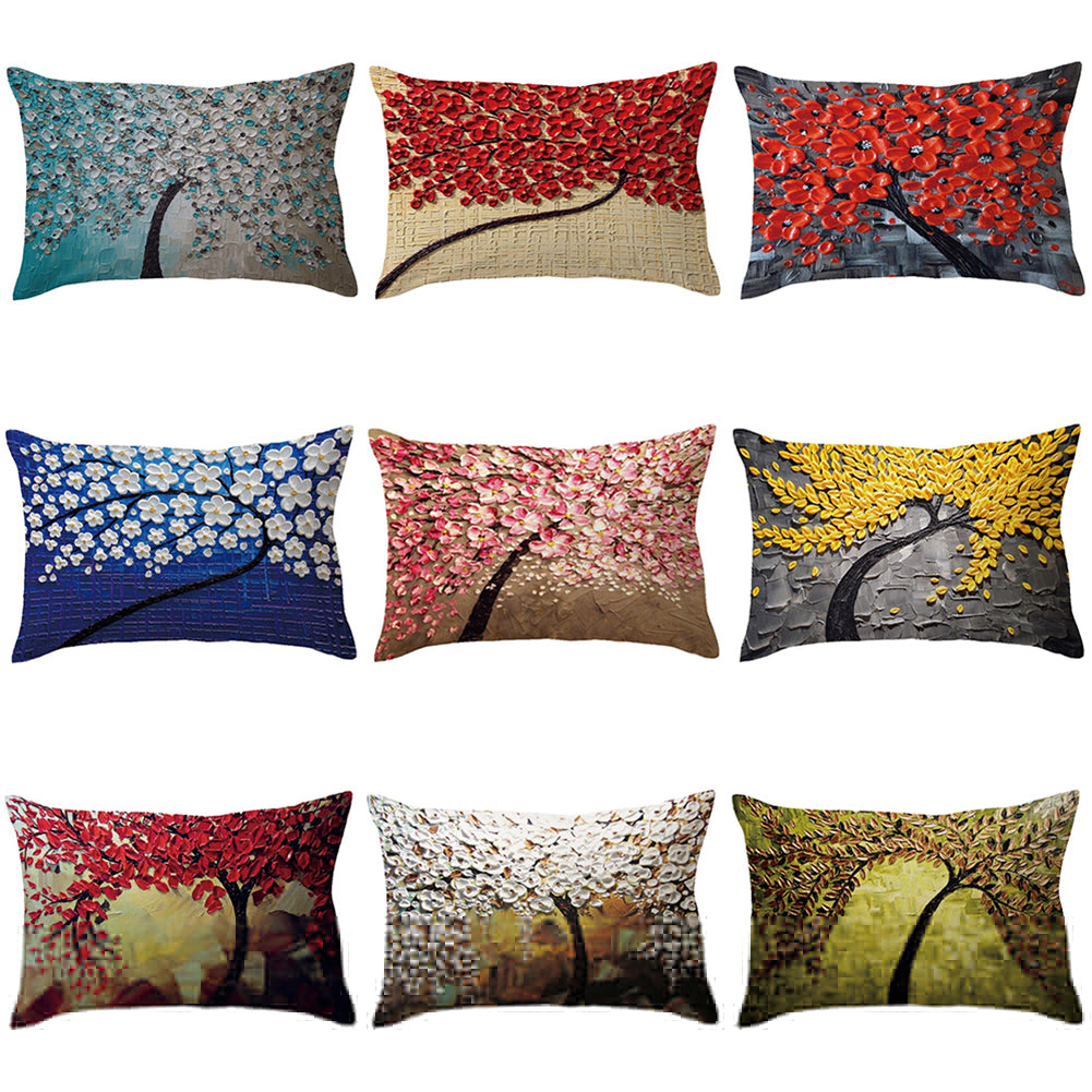 Rectangle Pillow Cover Cushion Case Hidden Zipper Closure Waist Throw Pillowcase