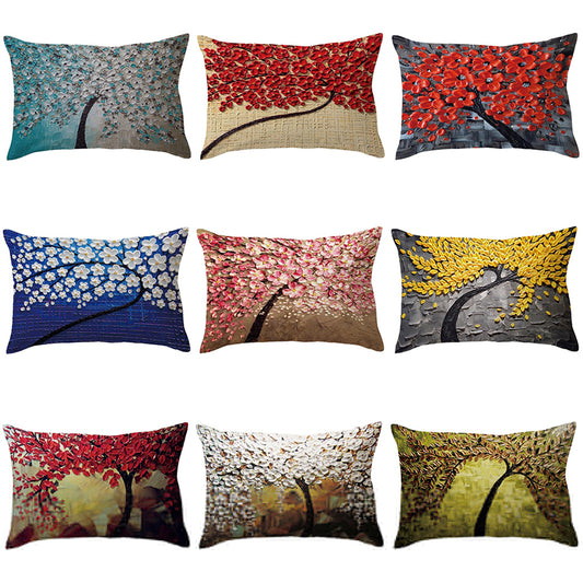 Rectangle Pillow Cover Cushion Case Hidden Zipper Closure Waist Throw Pillowcase